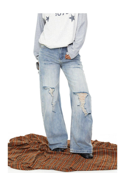 BB Ripped Lines Straight Leg Jeans-korean-fashion-Jeans-BB's Closet-OH Garments