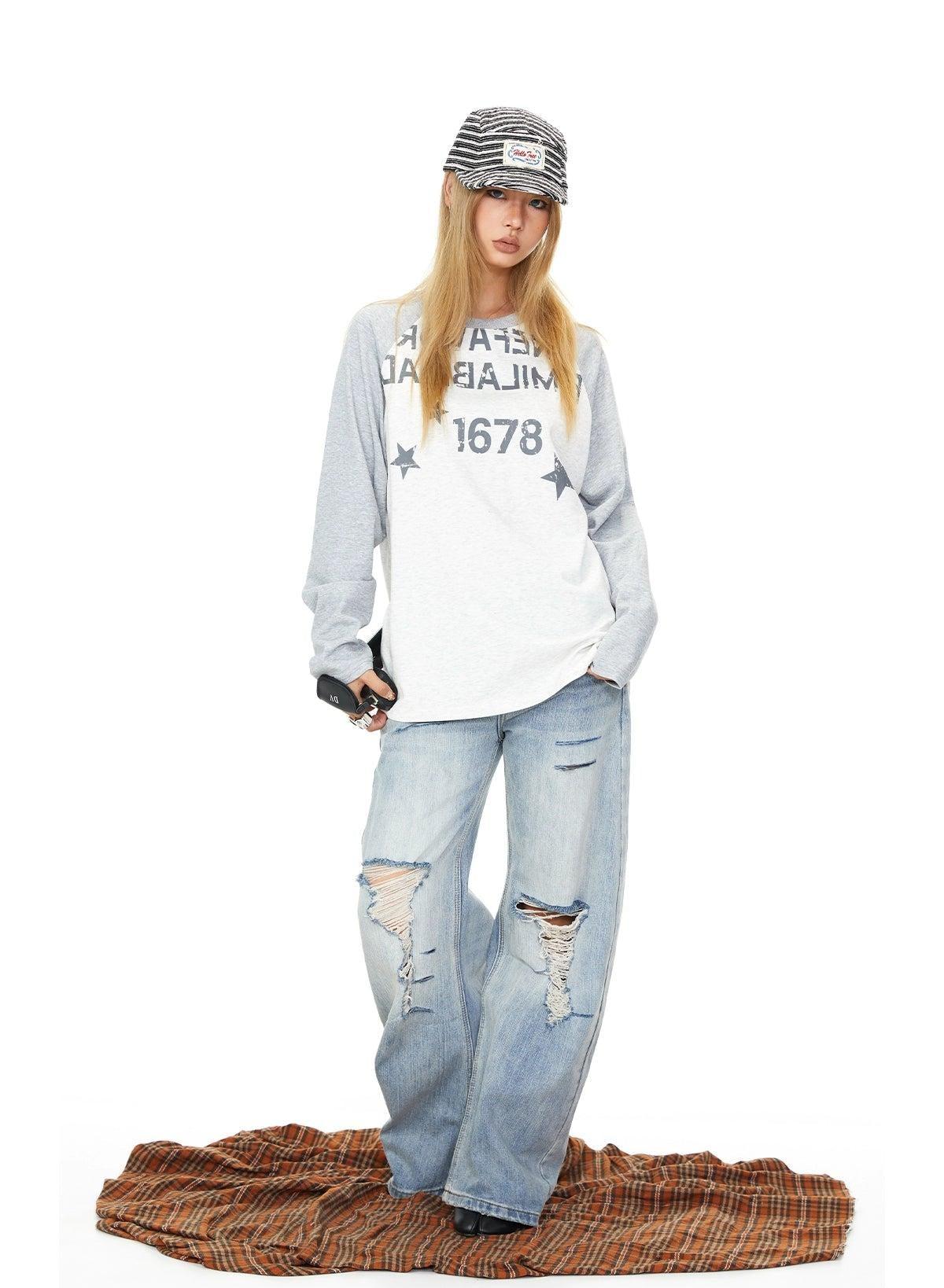 BB Ripped Lines Straight Leg Jeans-korean-fashion-Jeans-BB's Closet-OH Garments
