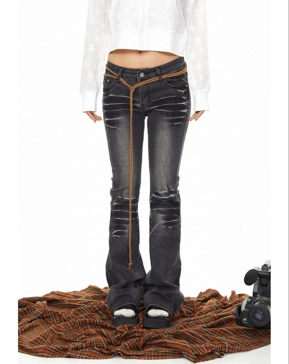 BB Rippled Wash Slim Fit Jeans-korean-fashion-Jeans-BB's Closet-OH Garments