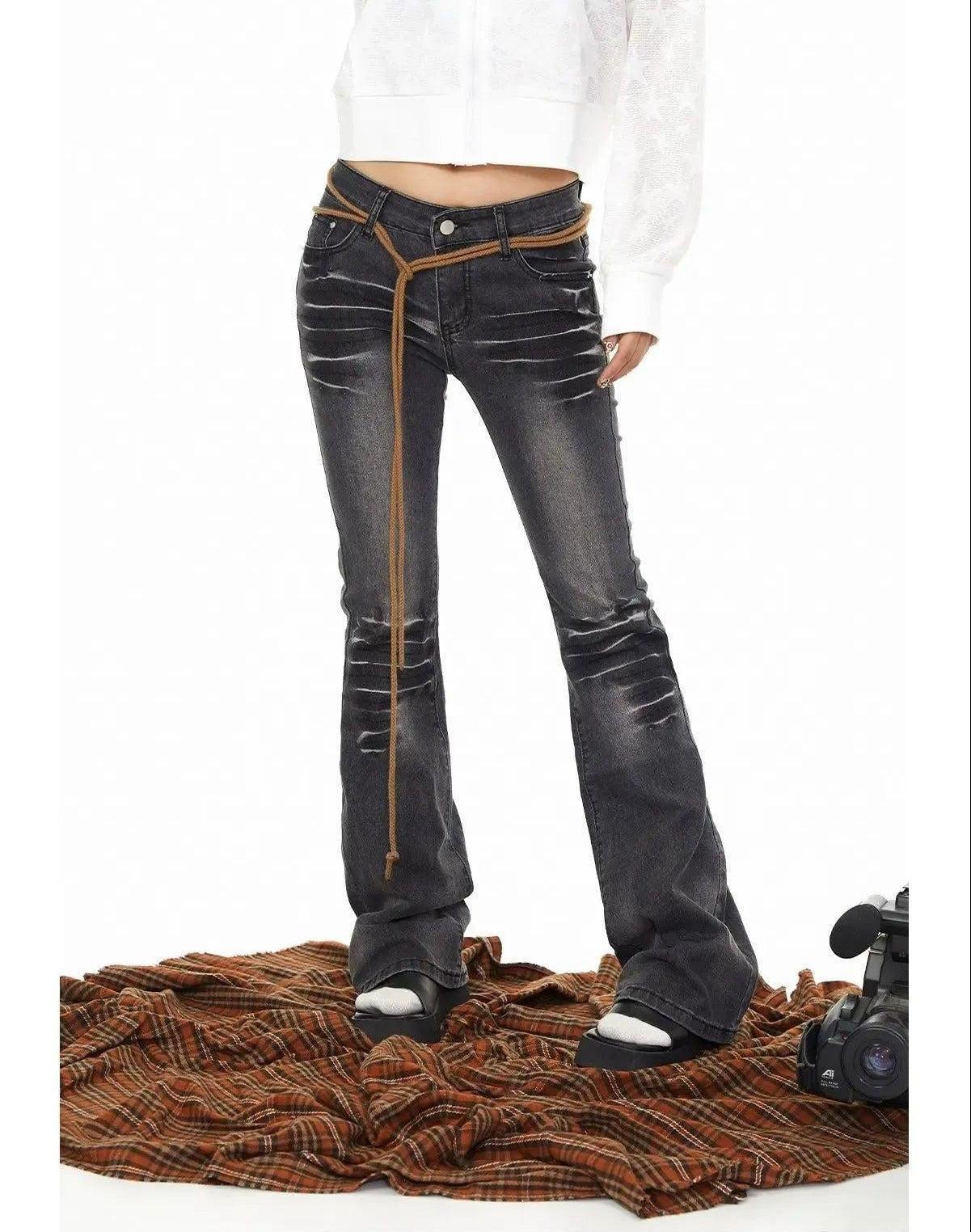 BB Rippled Wash Slim Fit Jeans-korean-fashion-Jeans-BB's Closet-OH Garments
