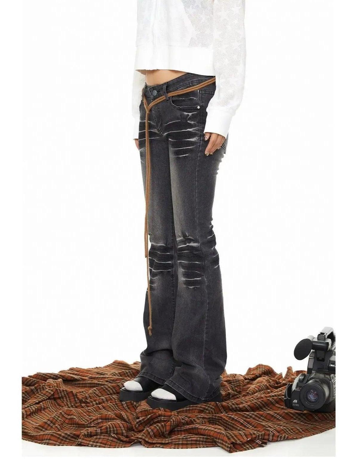 BB Rippled Wash Slim Fit Jeans-korean-fashion-Jeans-BB's Closet-OH Garments