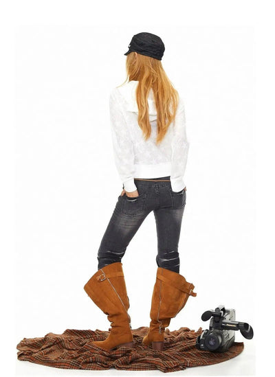 BB Rippled Wash Slim Fit Jeans-korean-fashion-Jeans-BB's Closet-OH Garments