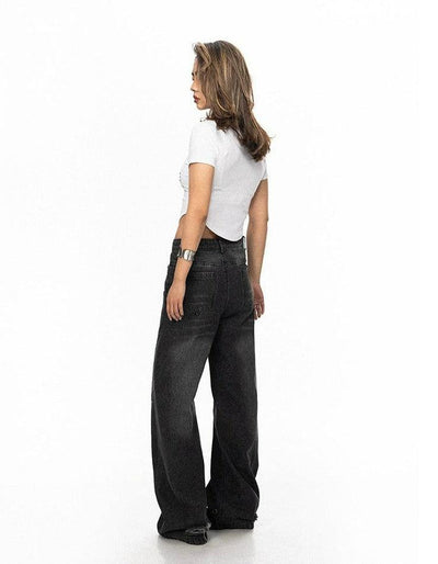 BB Round Hole Pattern Loose Fit Jeans-korean-fashion-Jeans-BB's Closet-OH Garments