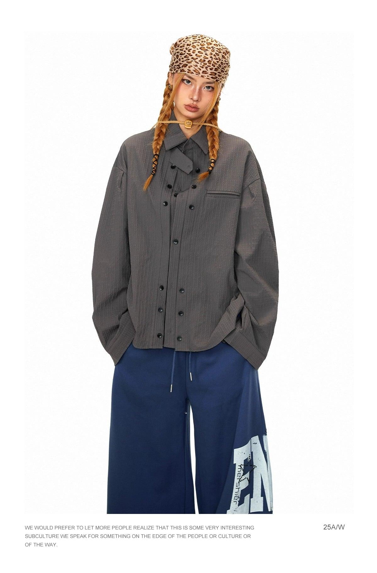 BB Scattered Multi-Buttons Textured Shirt-korean-fashion-Shirt-BB's Closet-OH Garments