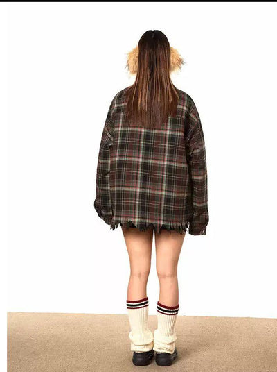 BB Sharp End Cuts Plaid Jacket-korean-fashion-Jacket-BB's Closet-OH Garments