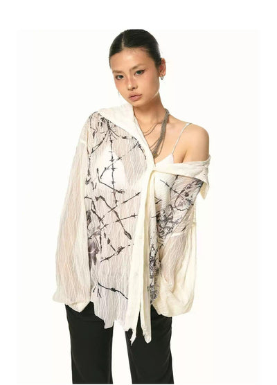 BB Sheer Textured Shirt-korean-fashion-Shirt-BB's Closet-OH Garments