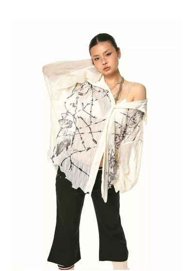BB Sheer Textured Shirt-korean-fashion-Shirt-BB's Closet-OH Garments
