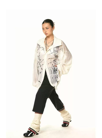 BB Sheer Textured Shirt-korean-fashion-Shirt-BB's Closet-OH Garments