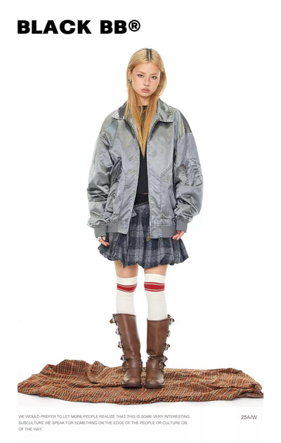 BB Shine Splice Zipped Jacket-korean-fashion-Jacket-BB's Closet-OH Garments