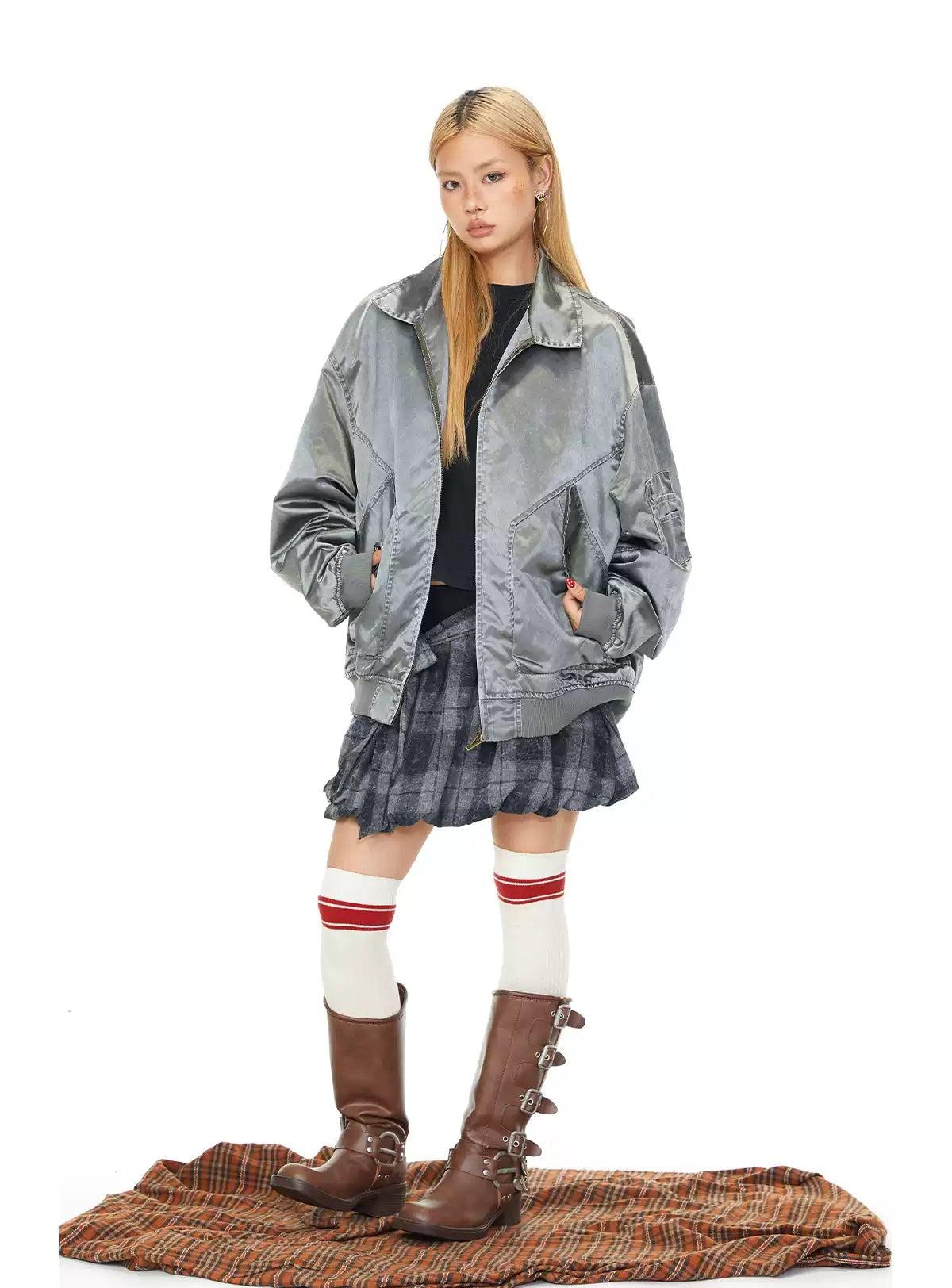 BB Shine Splice Zipped Jacket-korean-fashion-Jacket-BB's Closet-OH Garments