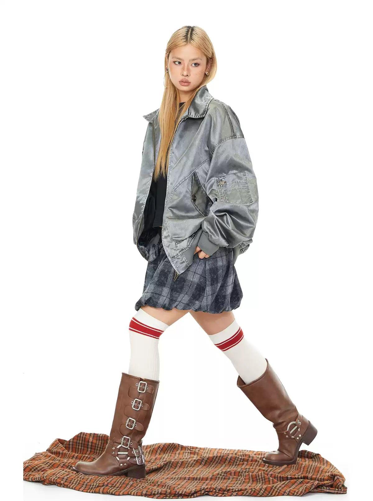 BB Shine Splice Zipped Jacket-korean-fashion-Jacket-BB's Closet-OH Garments