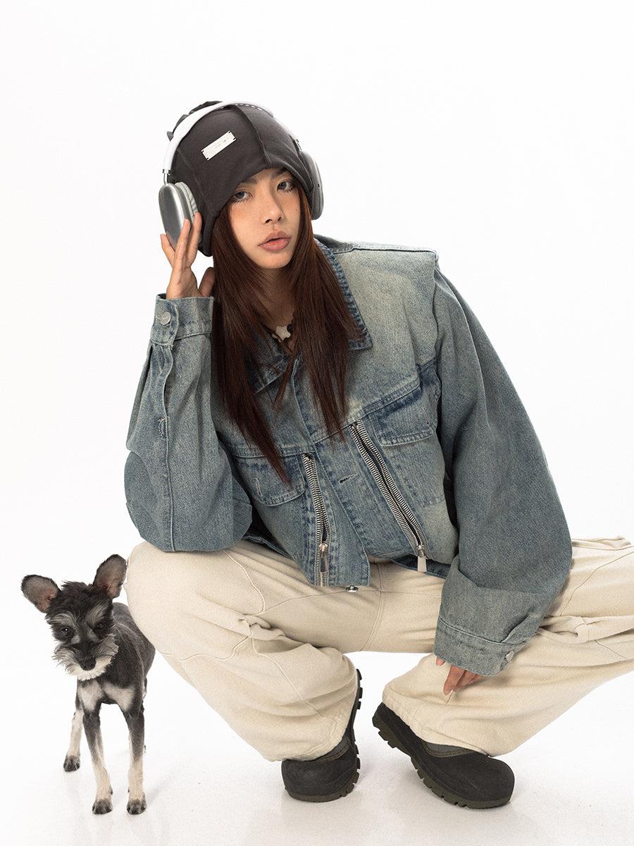 BB Shoulder Emphasis Denim Jacket-korean-fashion-Jacket-BB's Closet-OH Garments