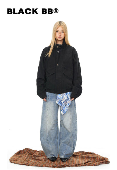 BB Side Tilt Pockets Denim Jacket-korean-fashion-Jacket-BB's Closet-OH Garments