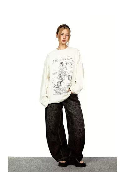 BB Sketch Graffiti Long Sleeve T-Shirt-korean-fashion-T-Shirt-BB's Closet-OH Garments