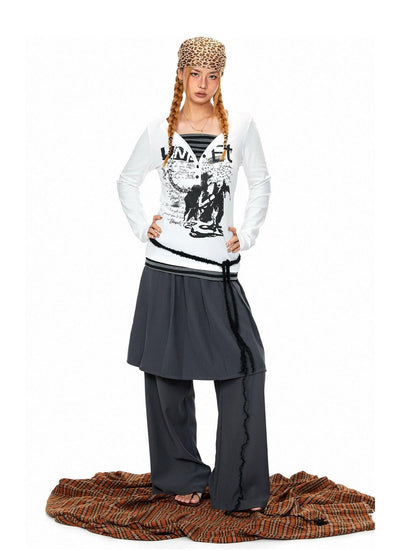 BB Skirt Layer Detail Pants-korean-fashion-Pants-BB's Closet-OH Garments