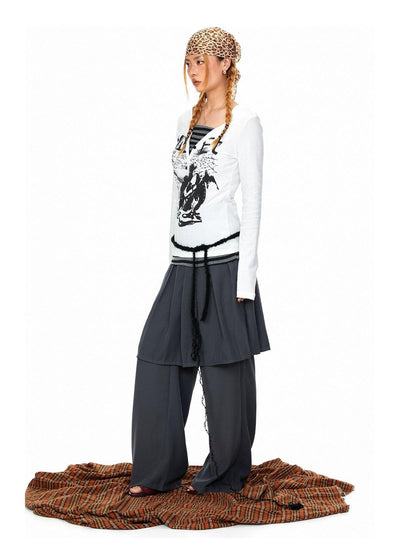 BB Skirt Layer Detail Pants-korean-fashion-Pants-BB's Closet-OH Garments