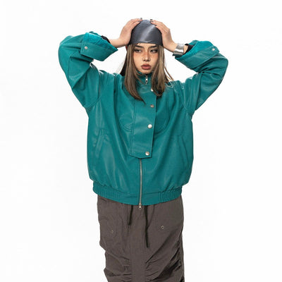 BB Sleek High Collar PU Leather Jacket-korean-fashion-Jacket-BB's Closet-OH Garments
