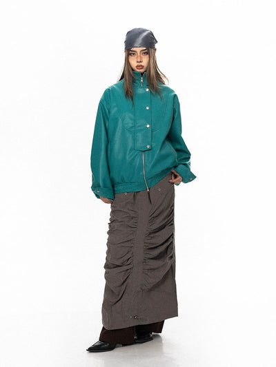 BB Sleek High Collar PU Leather Jacket-korean-fashion-Jacket-BB's Closet-OH Garments