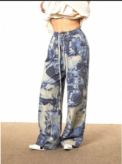 BB Smudged Denim Graphic Pants-korean-fashion-Pants-BB's Closet-OH Garments