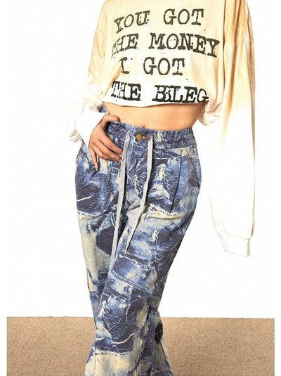 BB Smudged Denim Graphic Pants-korean-fashion-Pants-BB's Closet-OH Garments