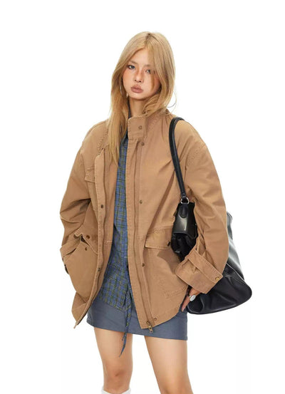 BB Snap Buttons Detail Denim Jacket-korean-fashion-Jacket-BB's Closet-OH Garments