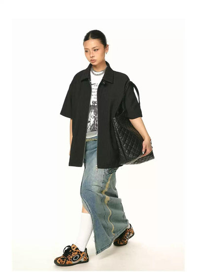 BB Solid Pleats Textured Shirt-korean-fashion-Shirt-BB's Closet-OH Garments