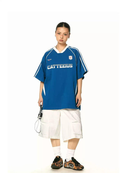 BB Sports Jersey Contrast T-Shirt-korean-fashion-T-Shirt-BB's Closet-OH Garments