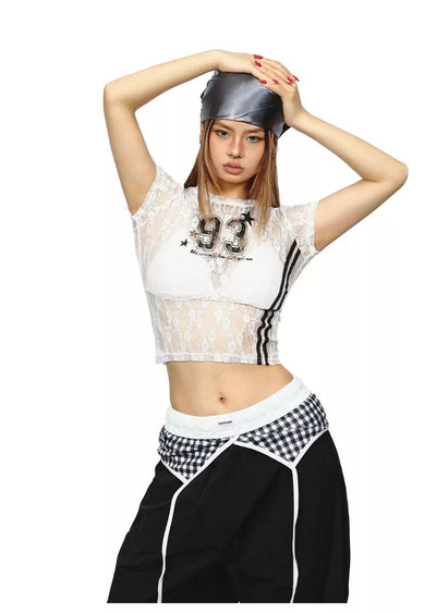 BB Sports Lace Textured T-Shirt-korean-fashion-T-Shirt-BB's Closet-OH Garments