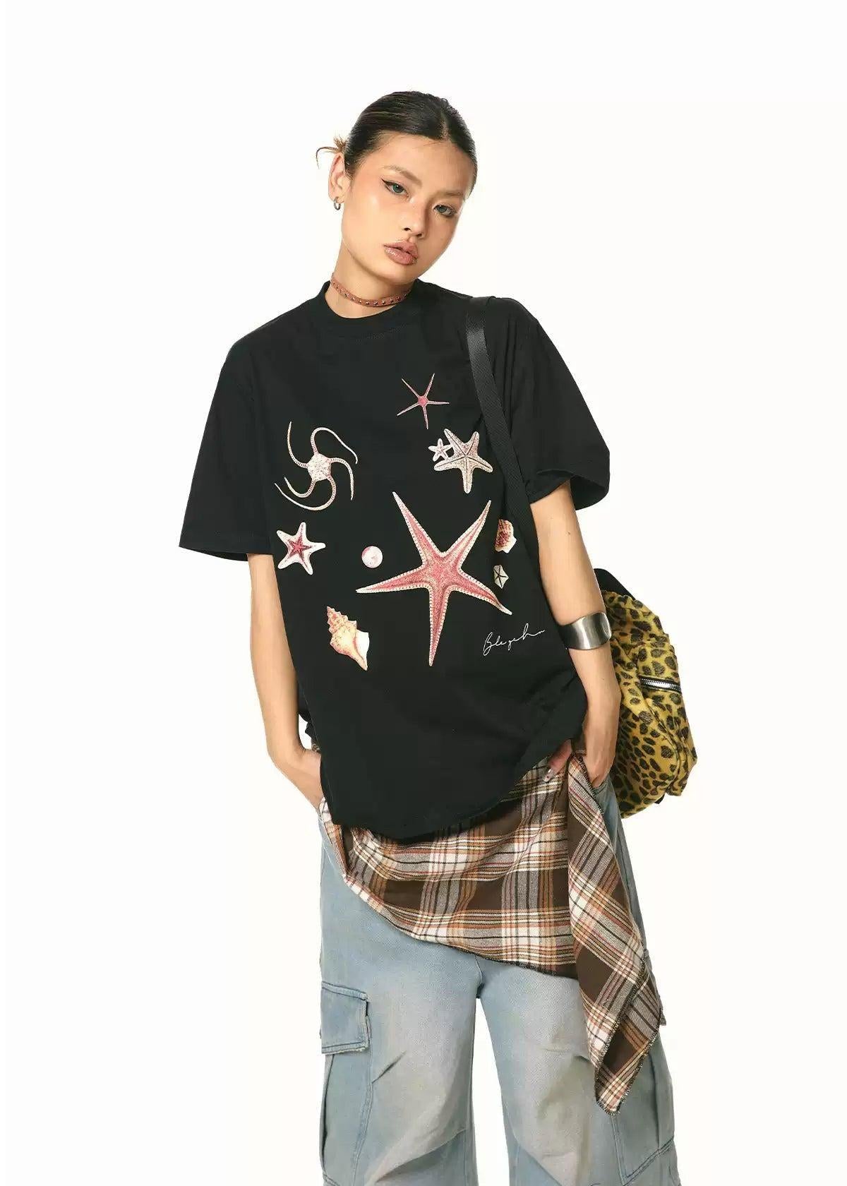 BB Star Fish Graphic T-Shirt-korean-fashion-T-Shirt-BB's Closet-OH Garments