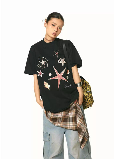 BB Star Fish Graphic T-Shirt-korean-fashion-T-Shirt-BB's Closet-OH Garments