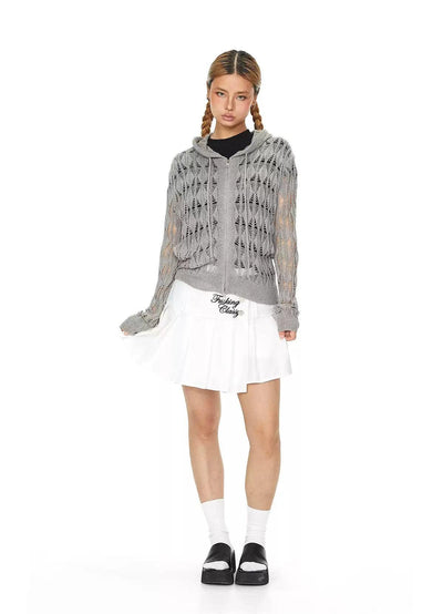 BB Stitched Belt Print Pleated Skirt-korean-fashion-Skirt-BB's Closet-OH Garments