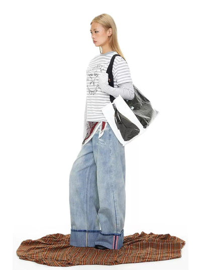 BB Straight Leg Folded Hem Jeans-korean-fashion-Jeans-BB's Closet-OH Garments