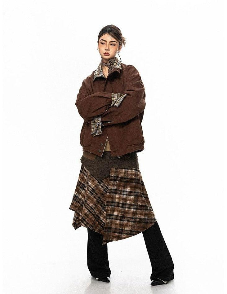 BB Striped Plaid Reversible Jacket-korean-fashion-Jacket-BB's Closet-OH Garments
