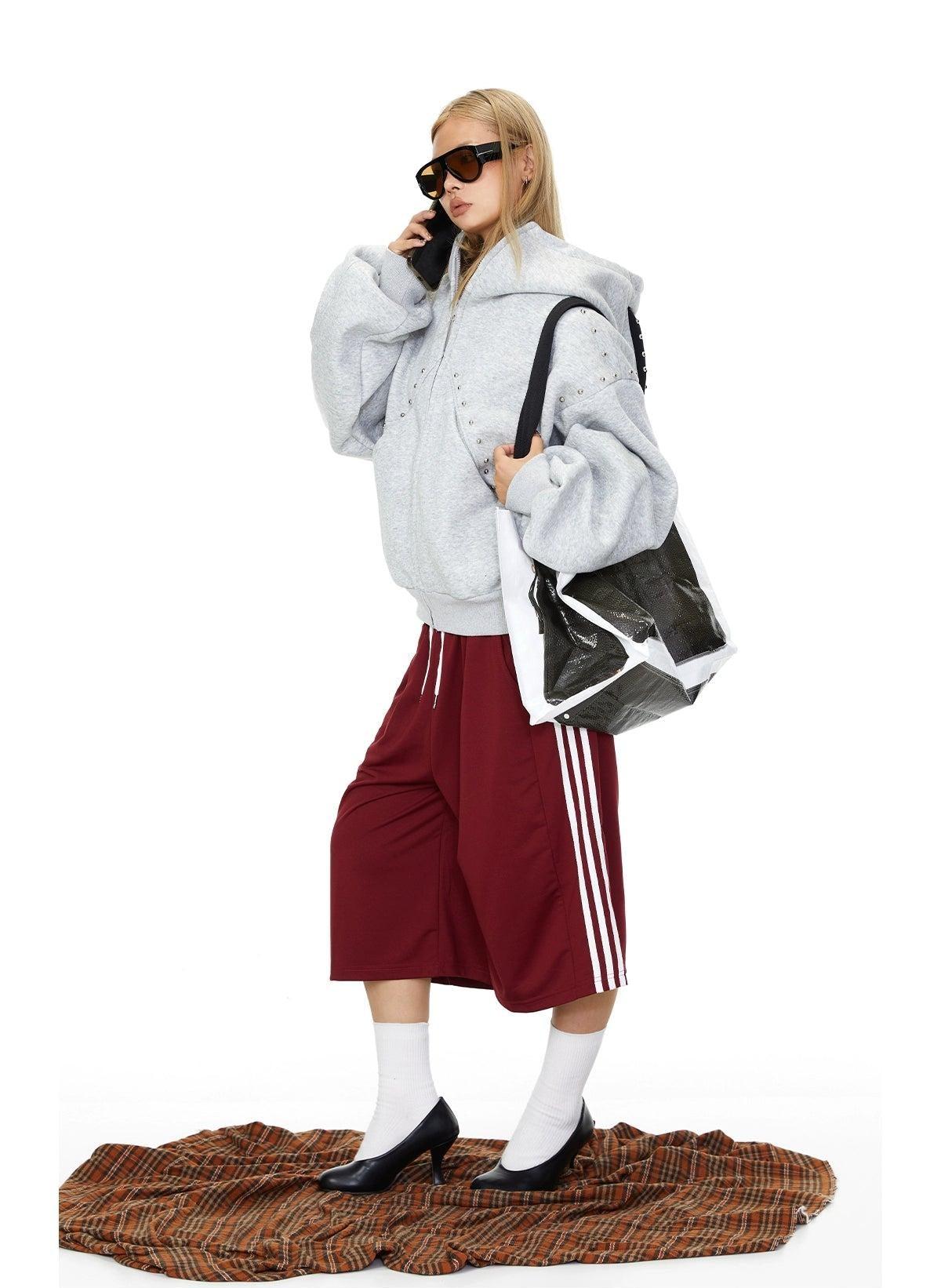 BB Structured Rivet Loose Zip-Up Hoodie-korean-fashion-Hoodie-BB's Closet-OH Garments
