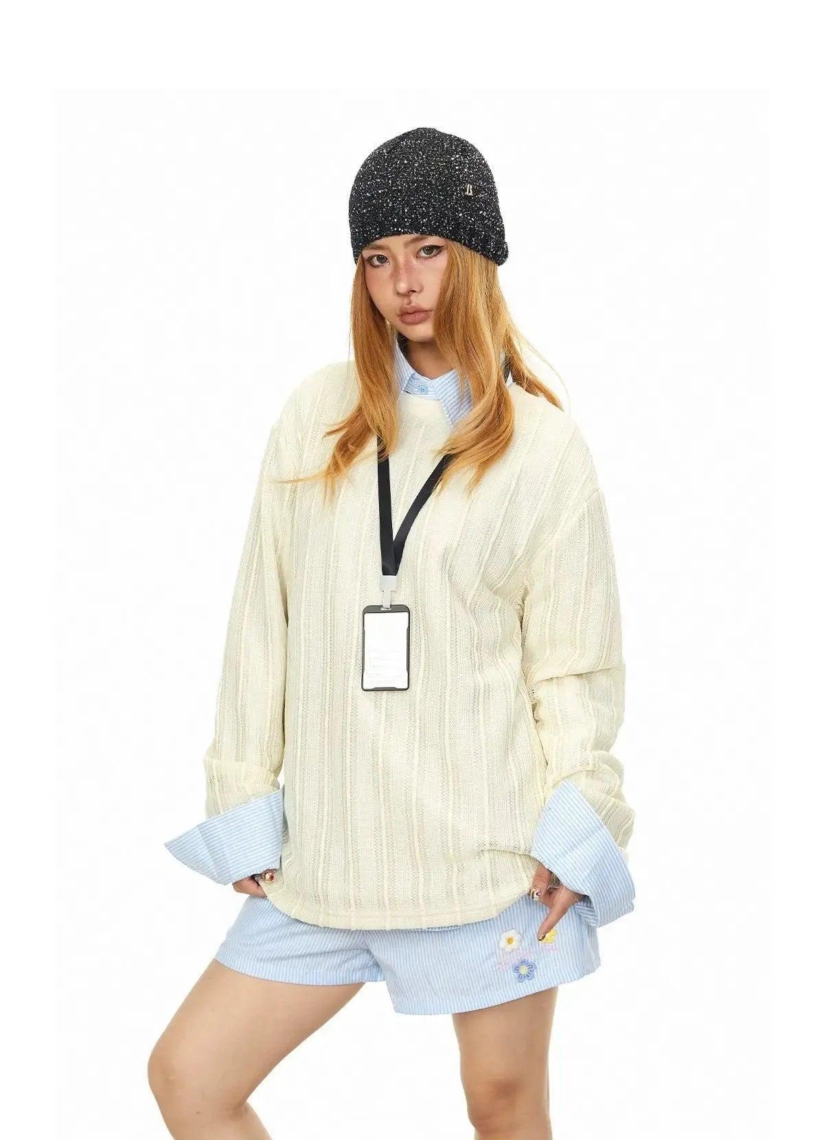 BB Textured Vertical Striped Shirt-korean-fashion-Shirt-BB's Closet-OH Garments