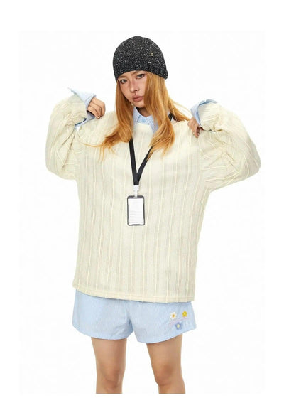 BB Textured Vertical Striped Sweater-korean-fashion-Sweater-BB's Closet-OH Garments