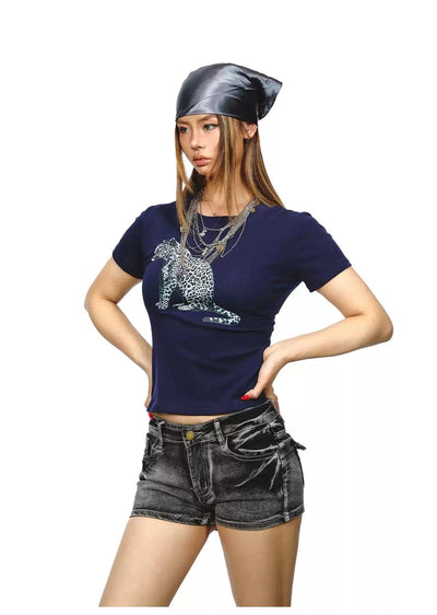 BB Tiger Graphic Cropped T-Shirt-korean-fashion-T-Shirt-BB's Closet-OH Garments