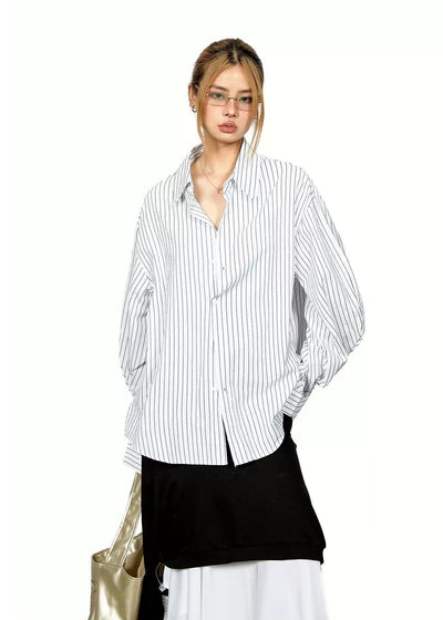 BB Vertical Striped Textured Shirt-korean-fashion-Shirt-BB's Closet-OH Garments