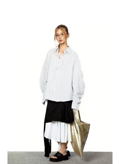 BB Vertical Striped Textured Shirt-korean-fashion-Shirt-BB's Closet-OH Garments
