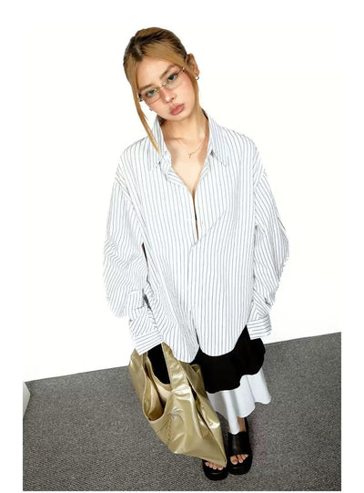 BB Vertical Striped Textured Shirt-korean-fashion-Shirt-BB's Closet-OH Garments