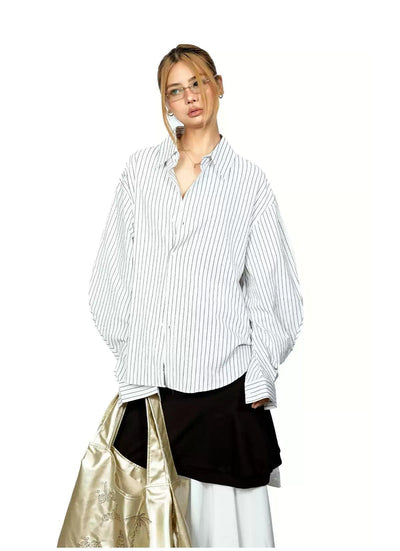BB Vertical Striped Textured Shirt-korean-fashion-Shirt-BB's Closet-OH Garments