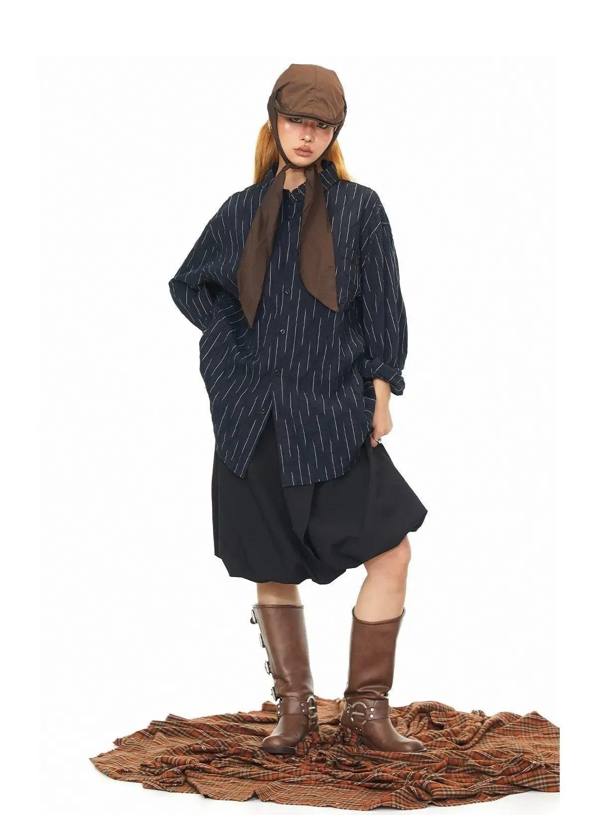 BB Vertical Stripes Pocketed Shirt-korean-fashion-Shirt-BB's Closet-OH Garments