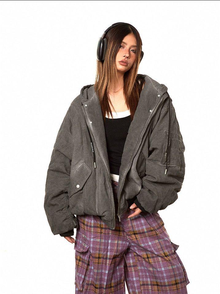 BB Washed Hooded Cargo Puffer Jacket-korean-fashion-Jacket-BB's Closet-OH Garments