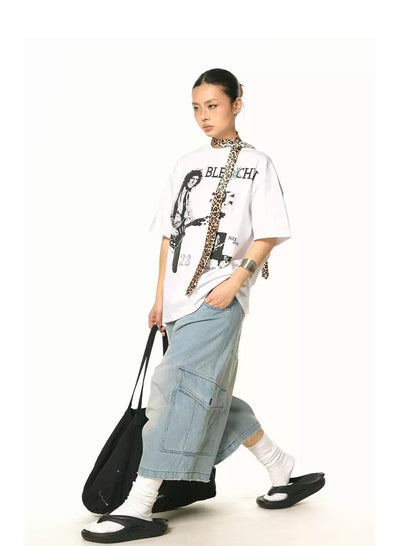 BB Washed Oversized Pocket Cargo Denim Shorts-korean-fashion-Shorts-BB's Closet-OH Garments