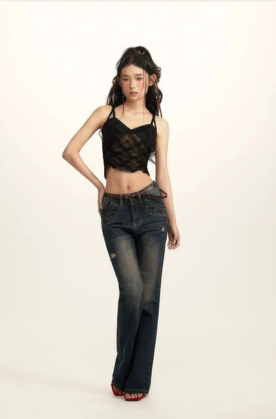 Beer Butterfly Pocket Ripped Jeans-korean-fashion-Jeans-Beer's Closet-OH Garments