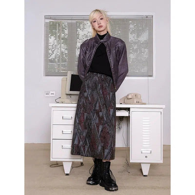 Chem Basic Loose Printed Long Skirt-korean-fashion-Skirt-Chem's Closet-OH Garments