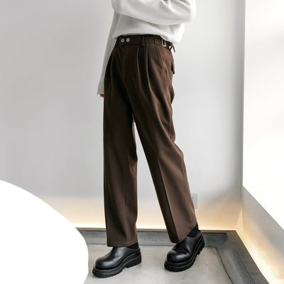 Chuan Adjustable Waist Pleated Trousers-korean-fashion-Pants-Chuan's Closet-OH Garments