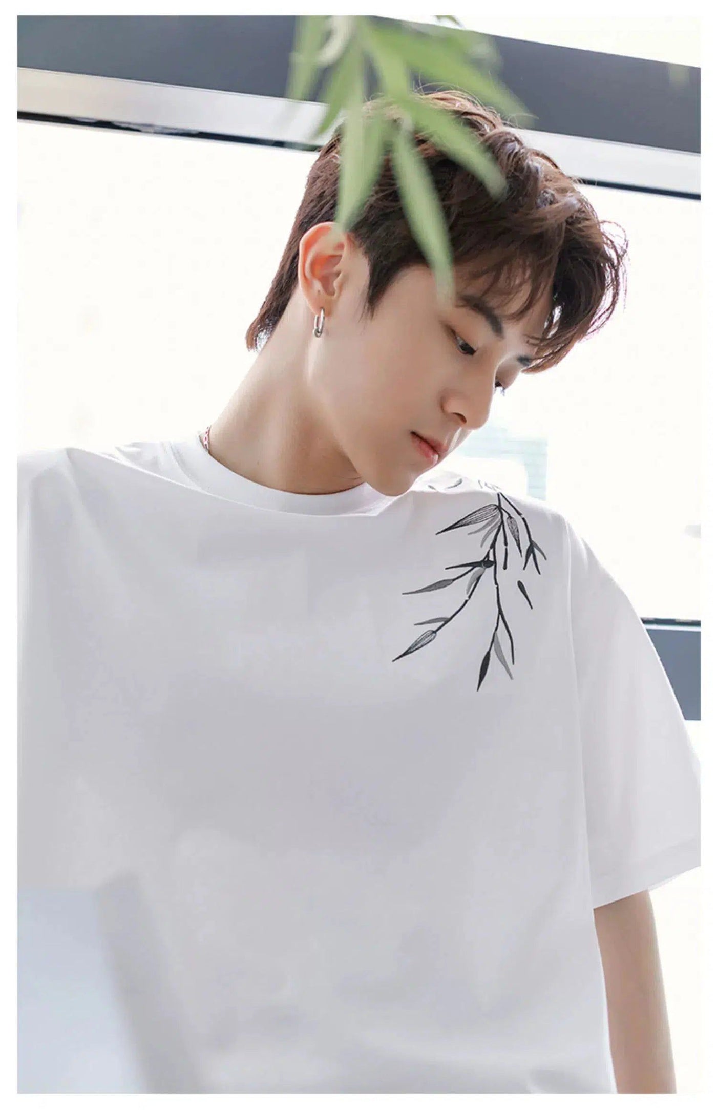 Chuan Bamboo Embroidery T-Shirt-korean-fashion-T-Shirt-Chuan's Closet-OH Garments