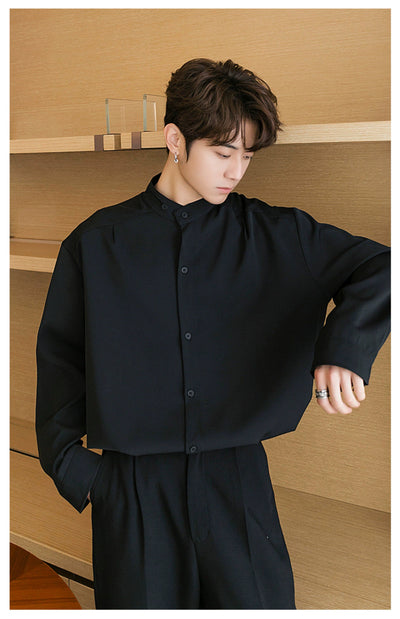 Chuan Boxy Cropped Buttoned Shirt-korean-fashion-Shirt-Chuan's Closet-OH Garments