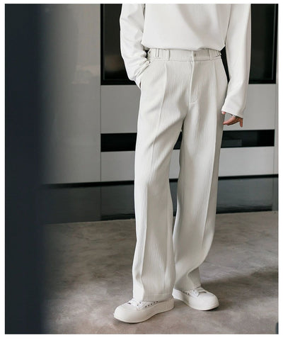 Chuan Buckled Detail Straight Trousers-korean-fashion-Trousers-Chuan's Closet-OH Garments